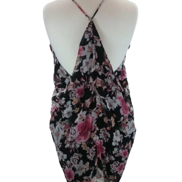 Romeo and Juliet Couture Womens Floral Print Draped Cascade Front Dress size M - Picture 4 of 11